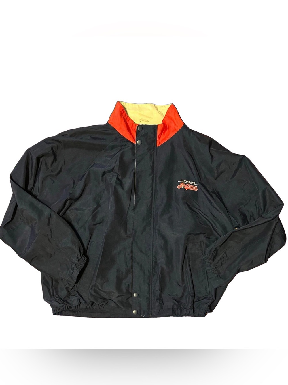 Cleveland Indians Windbreaker Jacket Mens XXL C529A Navy Red Wahoo Vintage